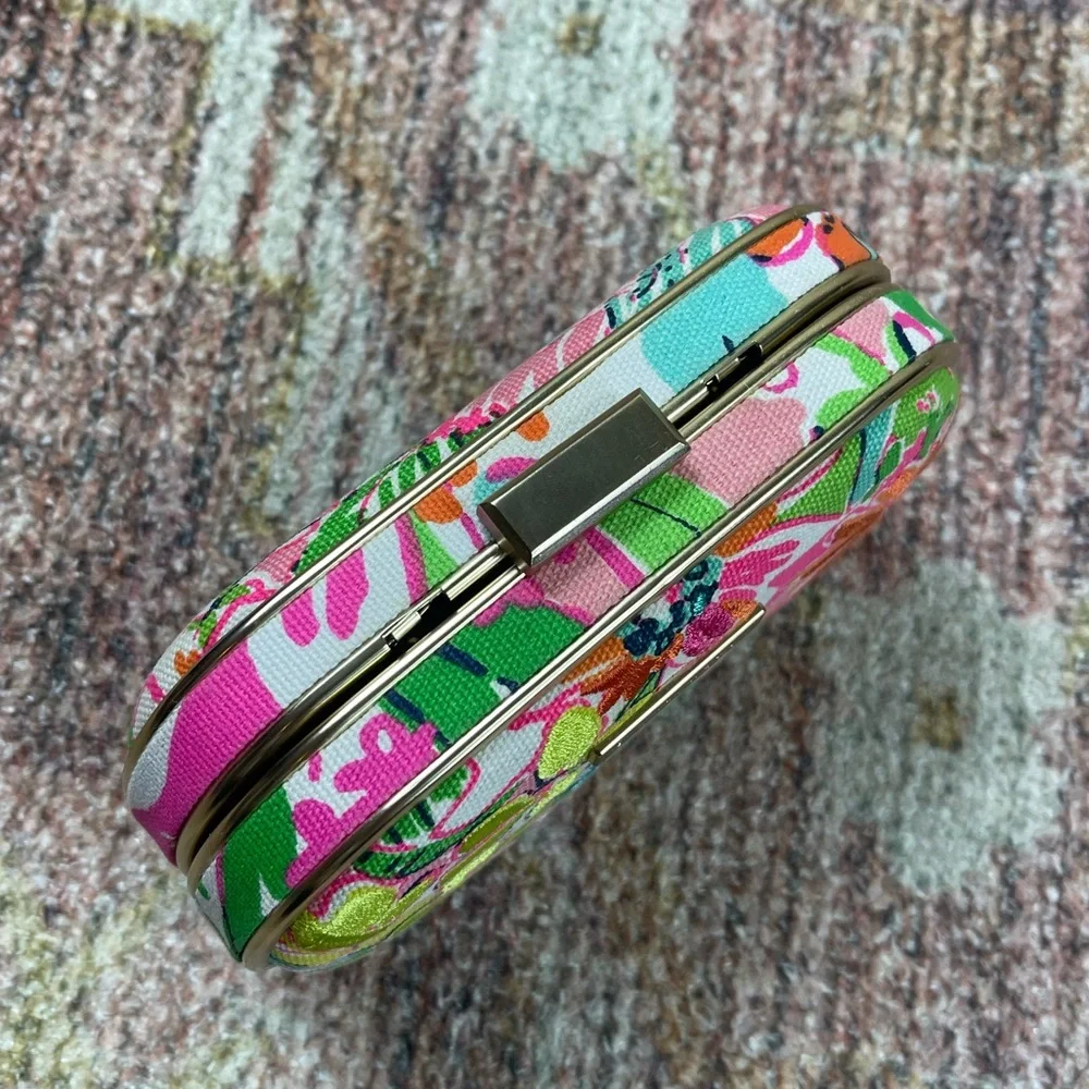 Lilly Pulitzer Target Neon Floral Clutch on Chain Crossbody Bag - Picture 2 of 6